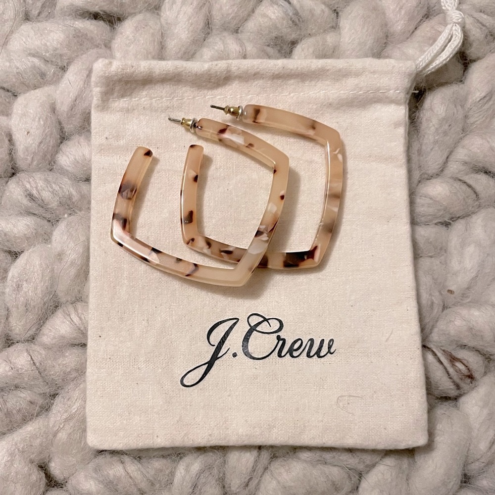 JCrew Square acetate hoops